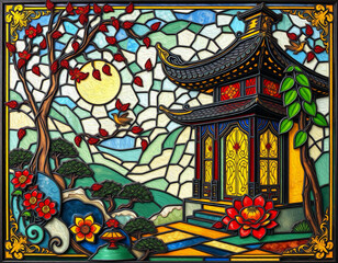 Oriental pattern. Oil painting. Pattern for printing on wall decorations, covers, leaflets, business cards