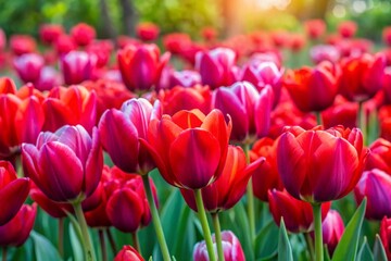 Obraz premium Pink tulips in the garden