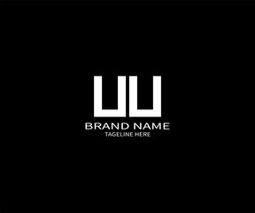Minimalist UU Monogram Logo Design on Black Background for Elegant Brand Identity