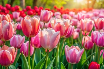 Fototapeta premium Pink tulips in the garden