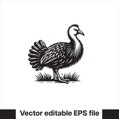 vector  Swamphen black and white, silhouette, logo and t-shirt