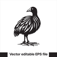 vector  Swamphen black and white, silhouette, logo and t-shirt