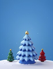christmas tree and snow