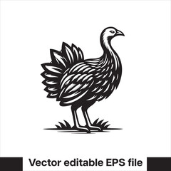 vector  Swamphen black and white, silhouette, logo and t-shirt