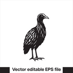 vector  Swamphen black and white, silhouette, logo and t-shirt