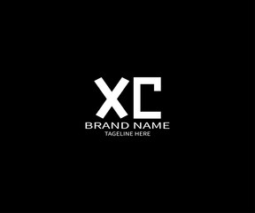 Obraz premium XC Monogram Logo Design in Bold Minimalist Style – Modern Black and White Branding Concept