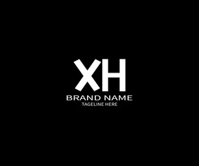 Obraz premium XH Monogram Logo Design – Minimalist Business Identity in Bold Black and White Typography