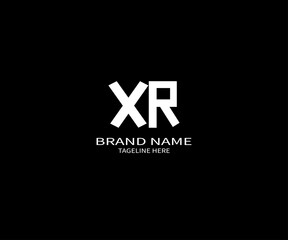 Fototapeta premium Modern XR Logo Design Template for Brands with Bold Monogram on Black Background