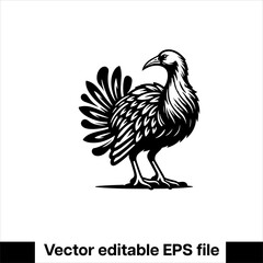 vector  Swamphen black and white, silhouette, logo and t-shirt