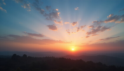 Obraz premium sunset over the mountains