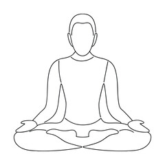 Simple Line Drawing of Person in Lotus Meditation Pose