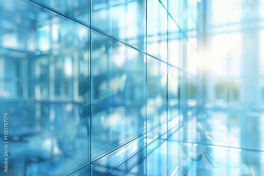 Aufkleber Sparkling clean glass surface showcasing transparency and clarity in a bright environment Generative AI
