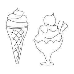 Sweet Ice Cream Treats Cone, Sundae, Whipped Cream, Delicious Dessert