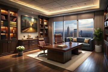 Fototapeta premium modern living room with fireplace
