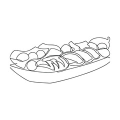 Delicious Sushi Platter Line Art Drawing of Seafood Delights