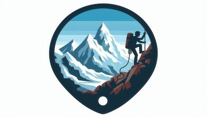 Mountain climbing adventure high peaks digital art outdoor side view adventure spirit
