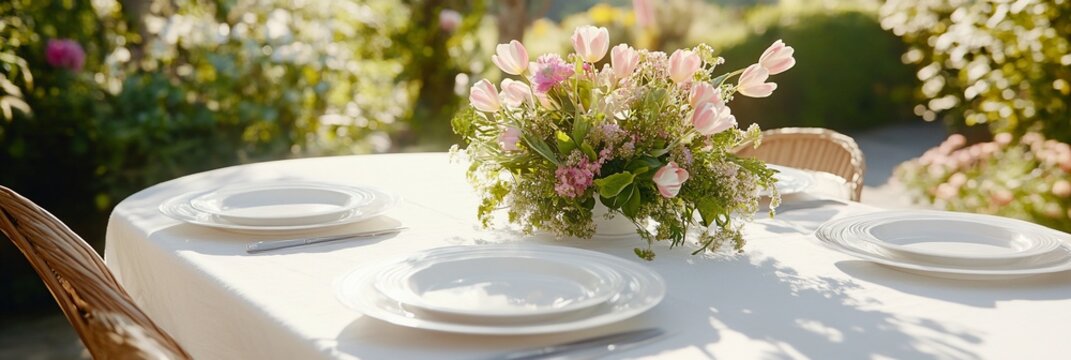 Elegant Outdoor Restaurant Table Setting