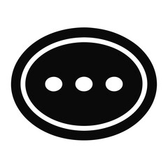 Fototapeta premium more options menu icon with three horizontal dots - flat silhouette icon for apps and websites 