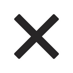 Fototapeta premium black x symbol flat stroke icon for apps and websites – ideal for cancellation, closure, incorrect answers, ui design, error messaging, and user interfaces 