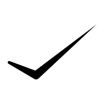 recommend clip art: black check mark symbol for verification and approval – flat silhouette icon for apps and websites
                    