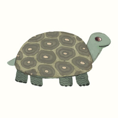 Turtle, Animal wildlife watercolor vector illustration.