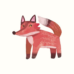 Redfox, Animal wildlife watercolor vector illustration.