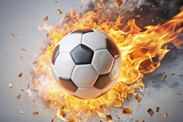 Naklejka premium Soccer Ball in Action generative ai
