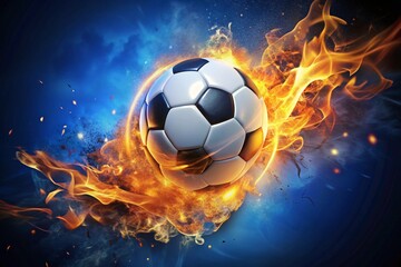 Fototapeta premium Soccer Ball in Action generative ai