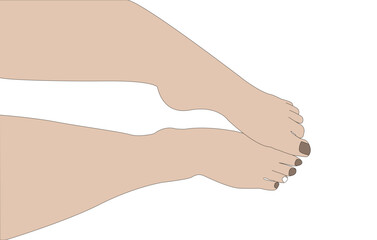 Illustration of bare woman legs