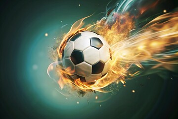 Fototapeta premium Soccer Ball in Action generative ai