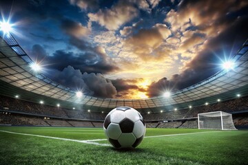 Obraz premium Soccer Ball in Action generative ai