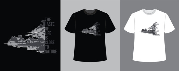 the taste of life is close to nature with natural shadow t-shirt design illustration