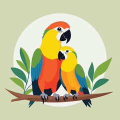 vector illustration of a parrot