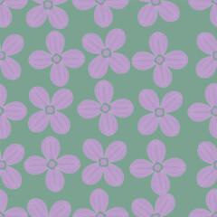 Cute feminine watercolor seamless pattern with wildflowers. hand drawn