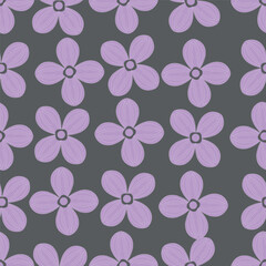 Cute feminine watercolor seamless pattern with wildflowers. hand drawn