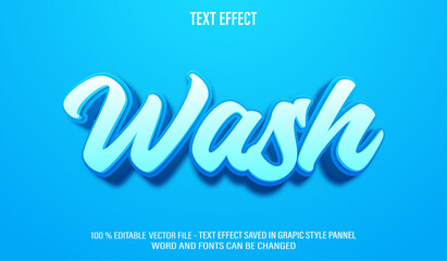 Wash 3d editable text effect style
