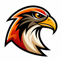 Obraz premium Eagle's Fierce Gaze: A striking eagle's head in vibrant colors with piercing eyes and a sharp beak, radiating strength and vigilance.