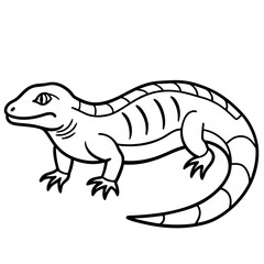 Fototapeta premium A simple, minimalist line drawing of a lizard. Perfect for coloring pages and educational materials.