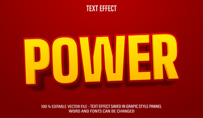 Power 3d editable text effect style