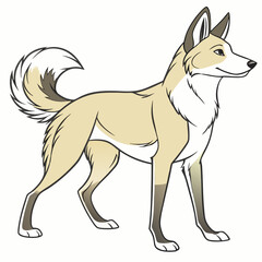 Obraz premium Fox in Profile: Artistic representation of a fox with striking features stands poised in a side profile
