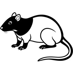 Obraz premium Playful Rodent Illustration: A charming, illustrative depiction of a rat, skillfully rendered in a playful and vibrant artistic style. The image presents a captivating portrayal of the rat