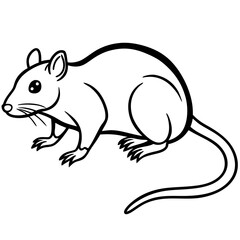 Obraz premium Mouse Illustration: A detailed illustration of a mouse with delicate whiskers, ready to be filled with vibrant hues, highlighting its charm and simple elegance. 