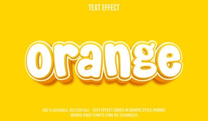 Orange 3d editable text effect style