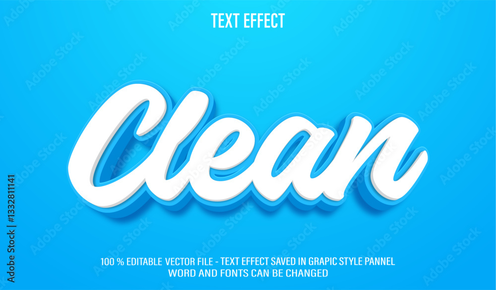 Fototapete clean 3d editable text effect style
