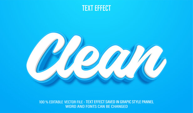 Clean 3d editable text effect style