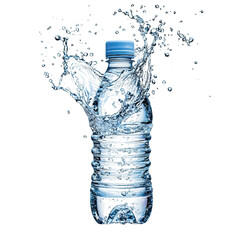 A Clear Splash of Mineral Water Bursting Upwards Isolated on Transparent Background