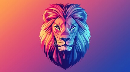 Fototapeta premium Colorful Lion Head Portrait