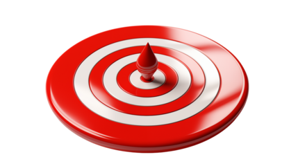 Spinning Target 3D Render, Business Success and Innovation Graphic Design.