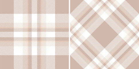 Elegant neutral plaid patterns, perfect for textile design, fashion, or home decor.  Subtle beige and white hues create a sophisticated, versatile aesthetic.