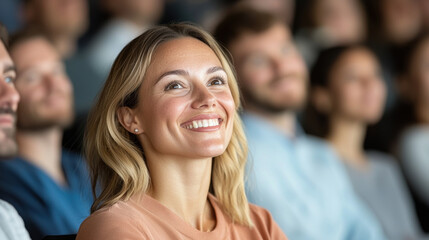 Diversity Recruitment for Leadership, Smiling woman in audience at event
